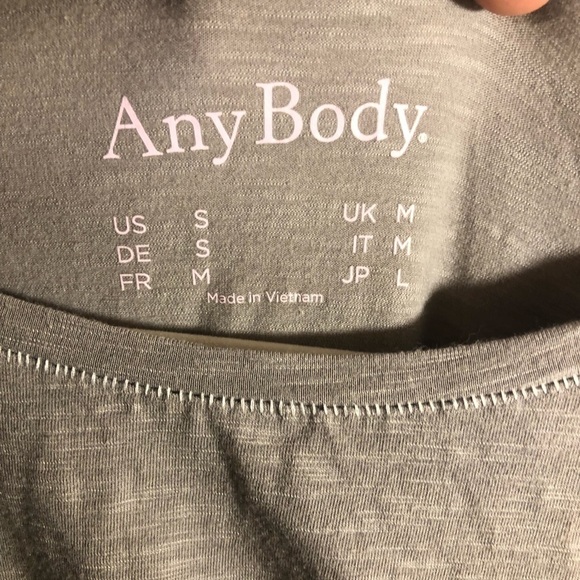3/$25 🙌🏼 AnyBody Gray Cotton Modal Blend Tie Front Top Small - Picture 5 of 7